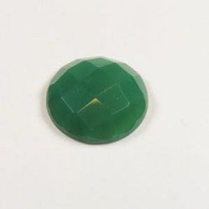 Agata Verde||Redondo Plano Briolet 20mm